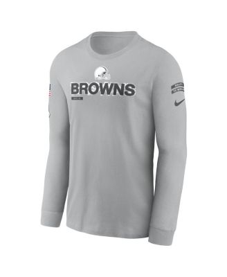 Men's Gray Cleveland Browns 2024 Salute To Service Long Sleeve T-Shirt