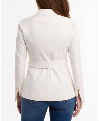 Women's Belted Utilitarial Blazer Jacket