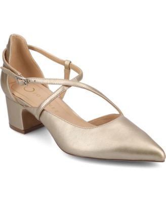 Women's Galvinn Strappy Pointed Toe Block Heel Pumps