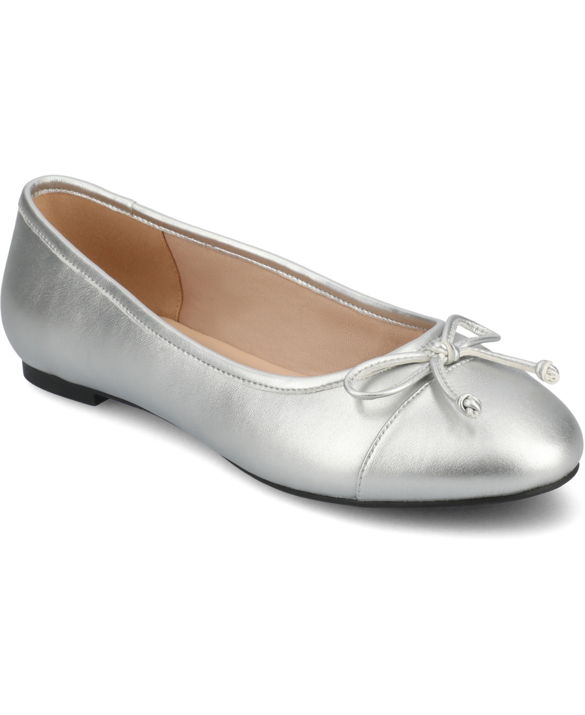 Shop Journee Collection Women's Kaiah Cap Toe Ballet Flats In Silver