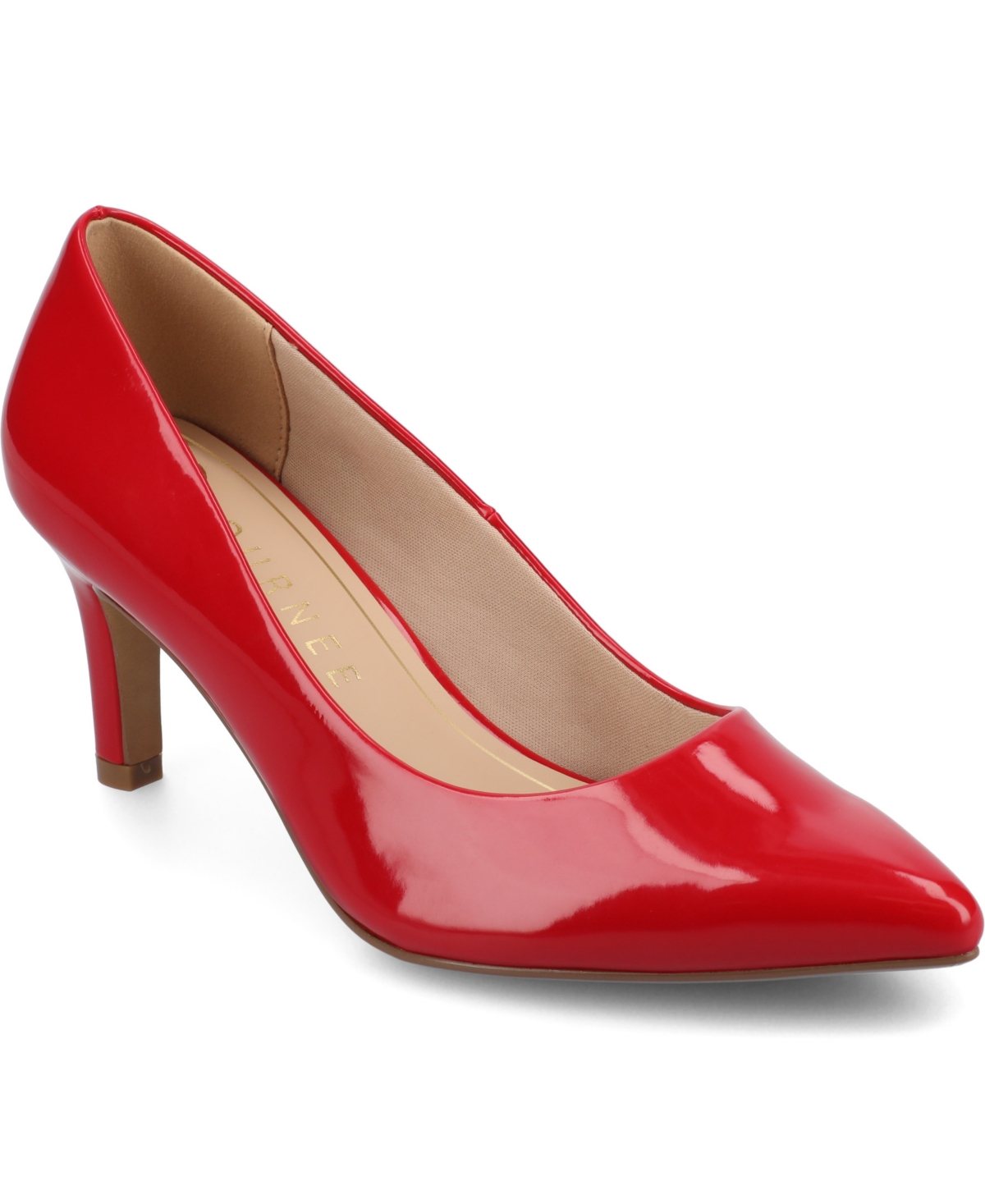 Journee Collection Women's Scylee Pointed Toe Dress Pumps In Red Patent