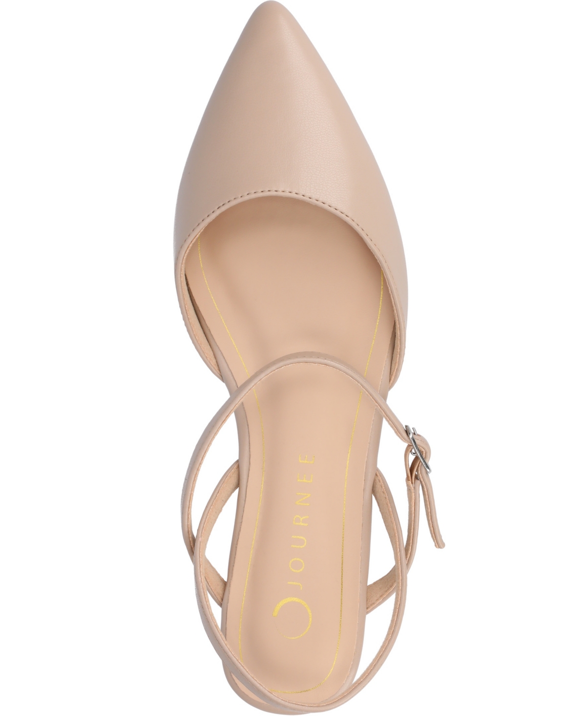 Shop Journee Collection Women's Martine Strappy Pointed Toe Flats In Taupe