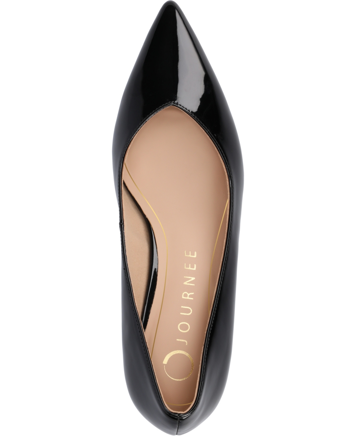 Shop Journee Collection Women's Pammie Pointed Toe Kitten Heel Dress Pumps In Black Patent