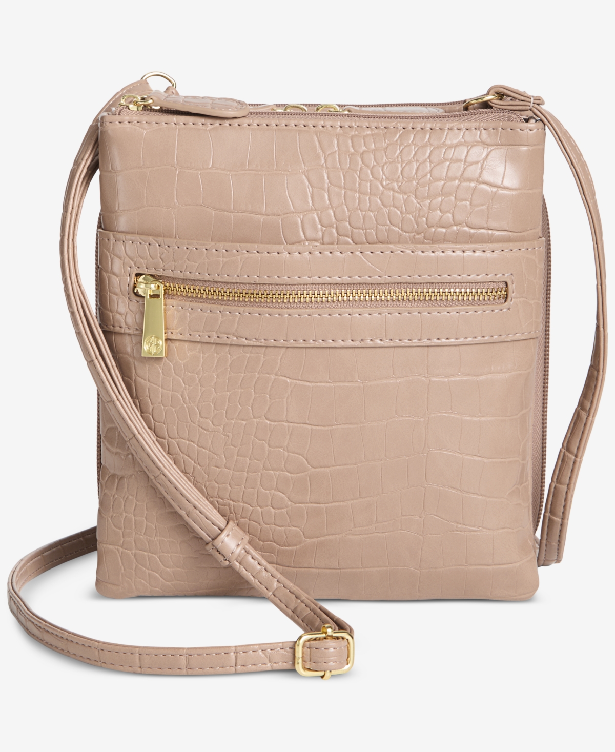 Giani Bernini Small Croc Dasher Crossbody, Exclusively At Macy's In Hummus
