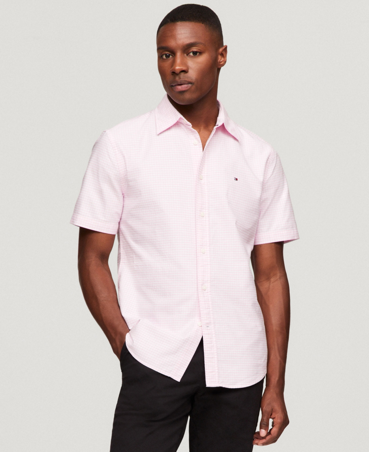 Men's Cotton Heritage Gingham Short-Sleeve Oxford Shirt - Classic Pink / Check
