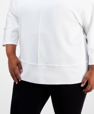 売れ筋商品|||ジョーンズニューヨーク カットソー トップス レディース Plus Size Dolman-Sleeve Tunic Top Jones Black Plus Size Seam Detail Dolman Tunic