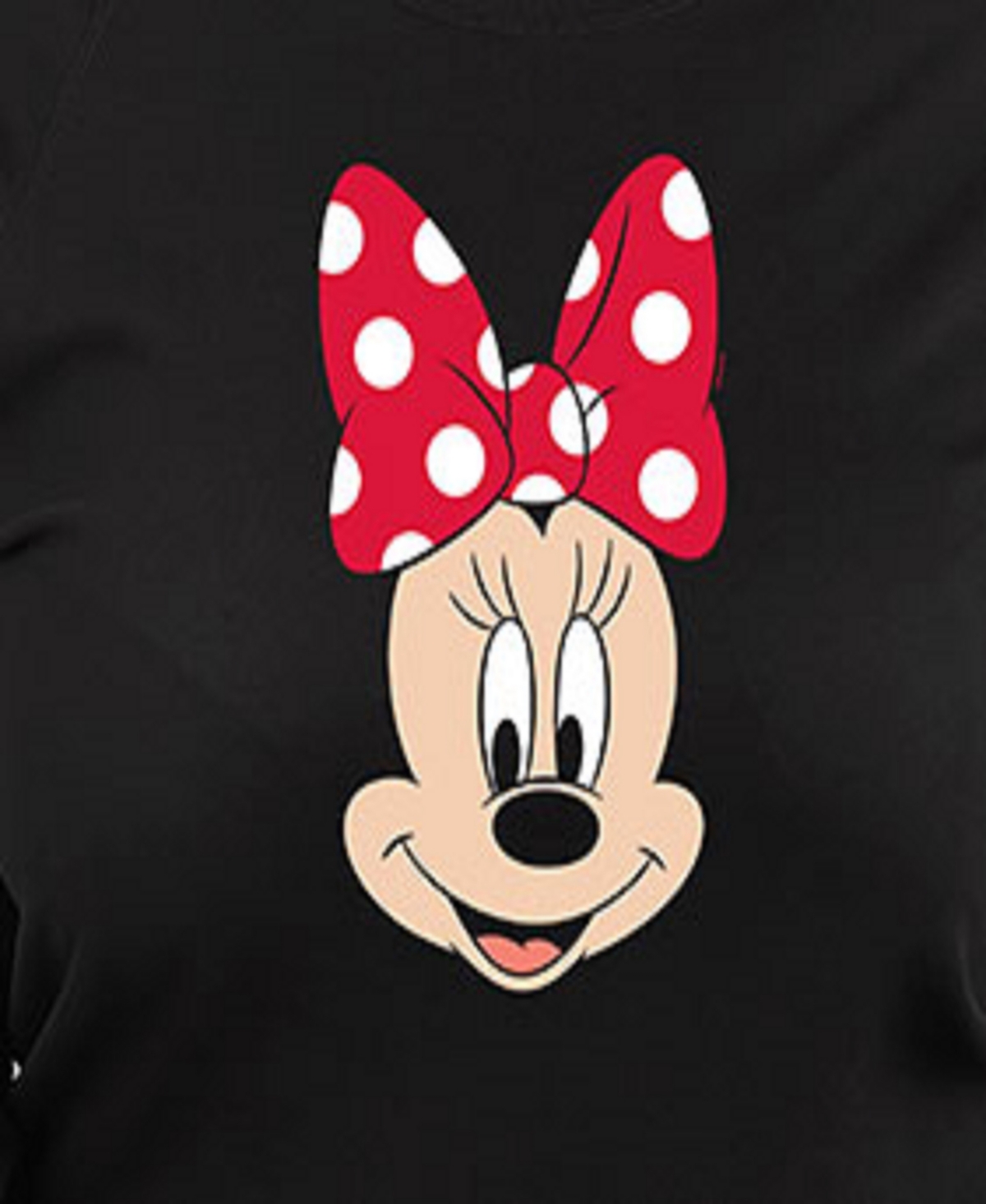 Hybrid Apparel Plus Size Disney Minnie Mouse Face Graphic Pullover T-shirt In Black
