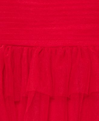 Juniors' Tiered-Mesh Cut-Out Dress