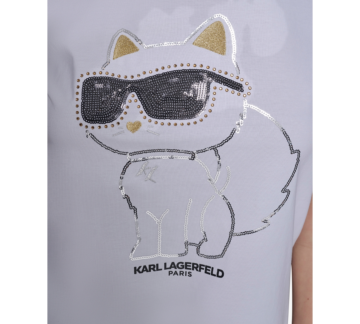 Karl Lagerfeld Paris Women's Choupette Embellished T-Shirt