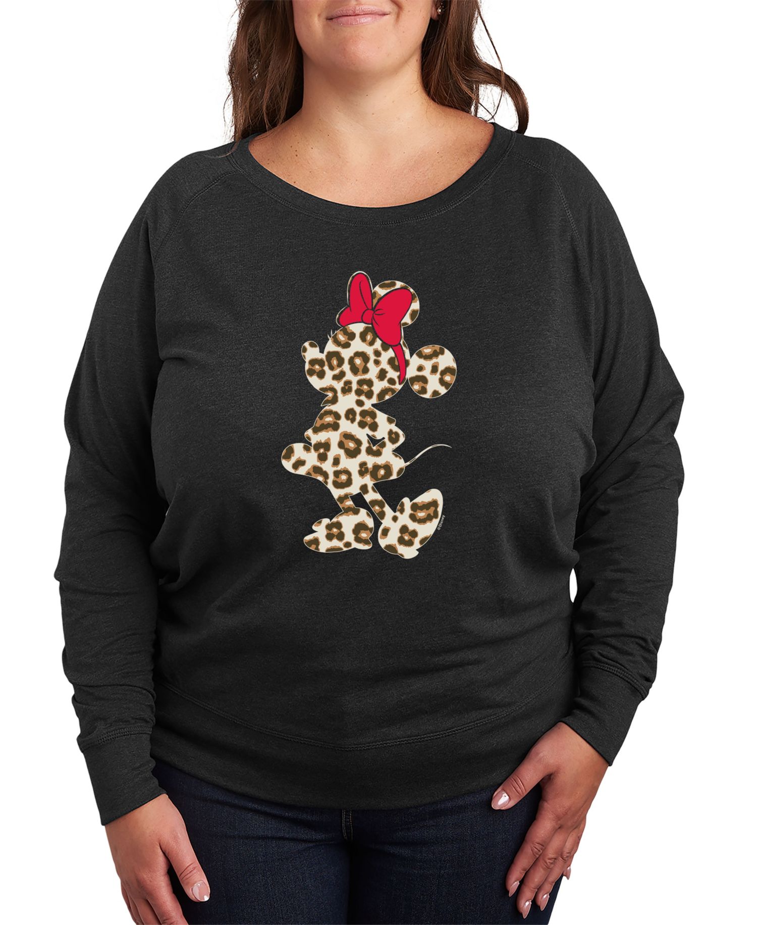 Plus Size Disney Minnie Mouse Leopard Graphic Pullover Top