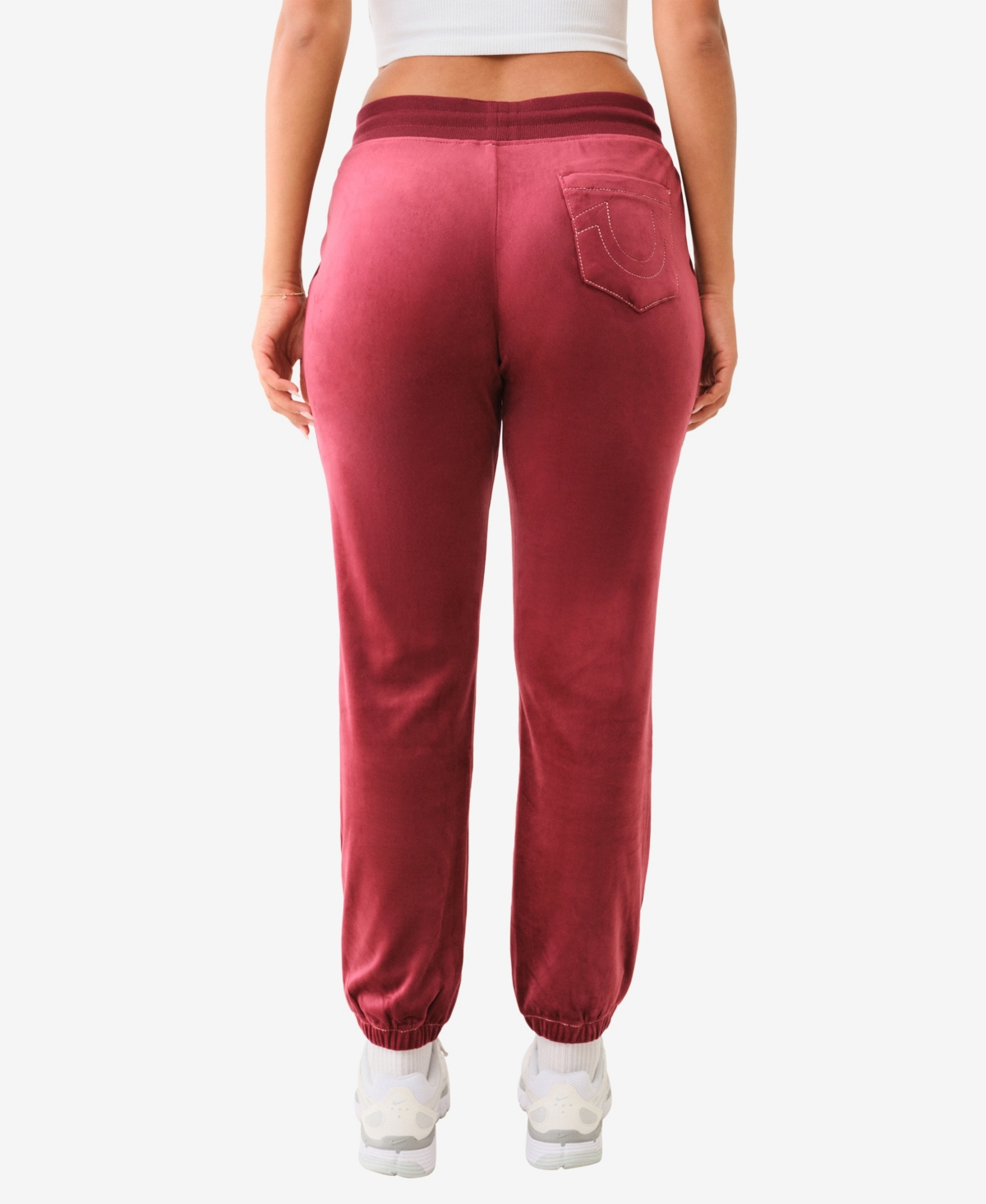 TRUE RELIGION WOMEN'S LUREX VELOUR JOGGER PANTS 