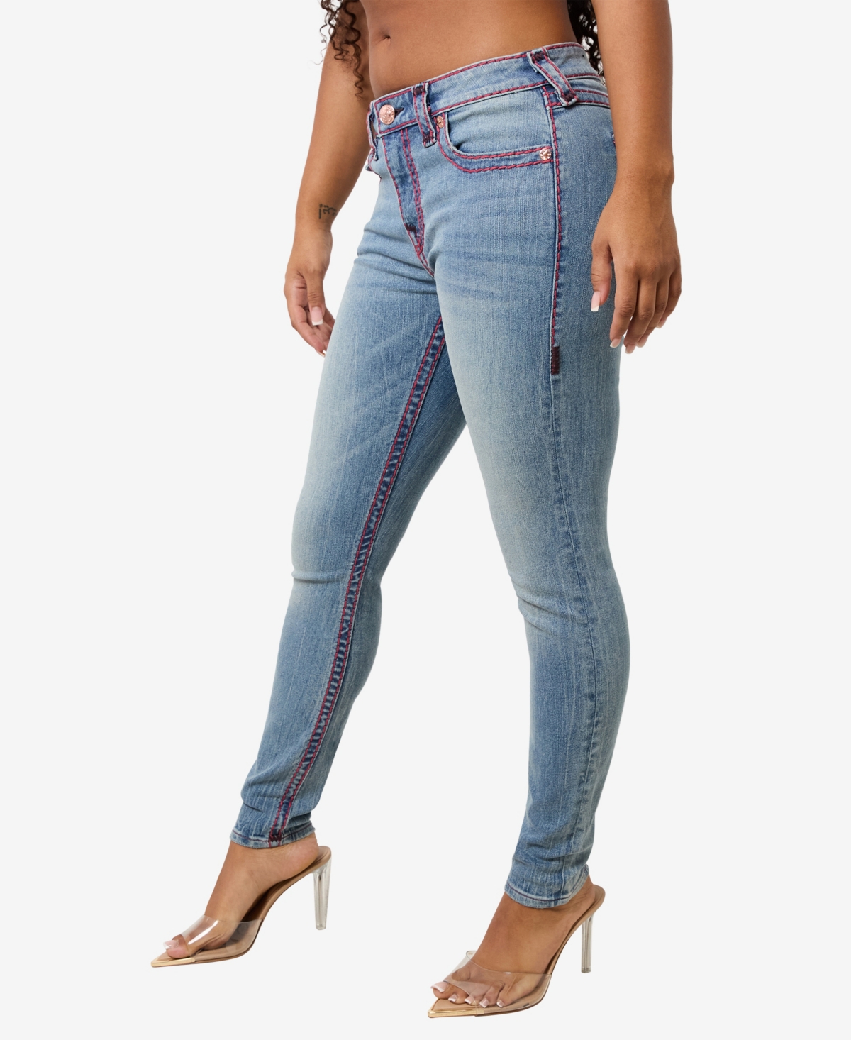 TRUE RELIGION WOMEN'S JENNIE SKINNY MID RISE JEANS 