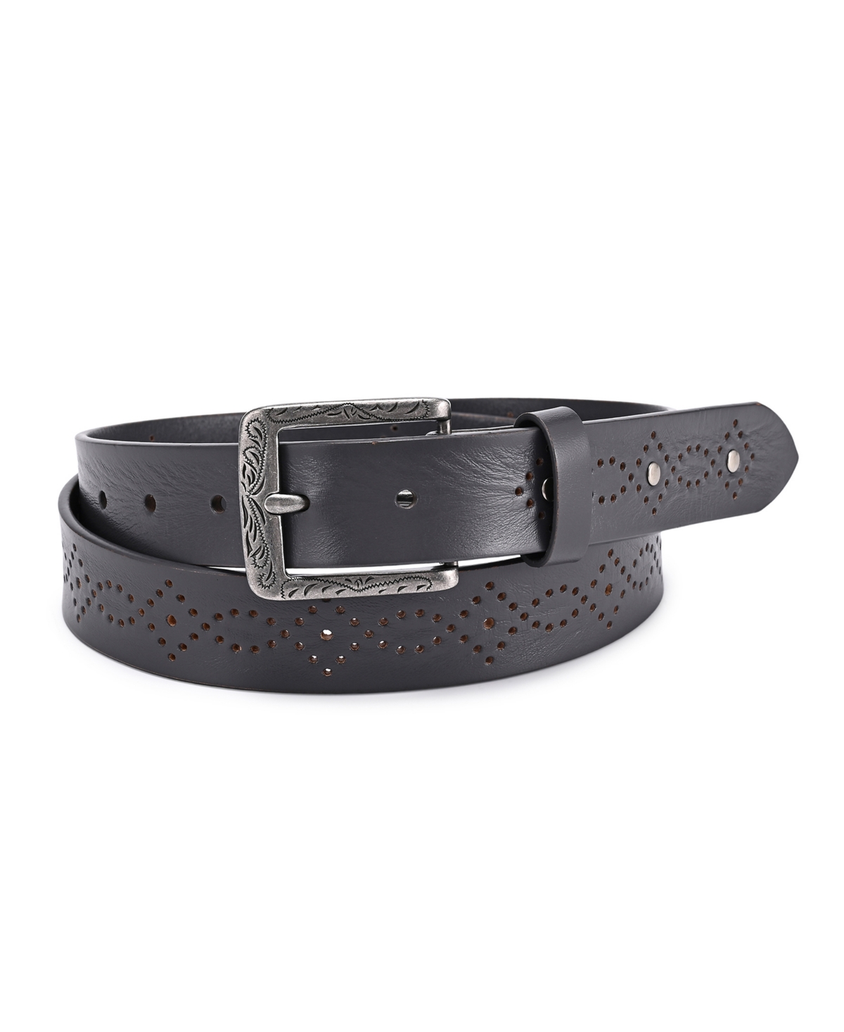 Women's Daisy Blossom Leather Belt - White