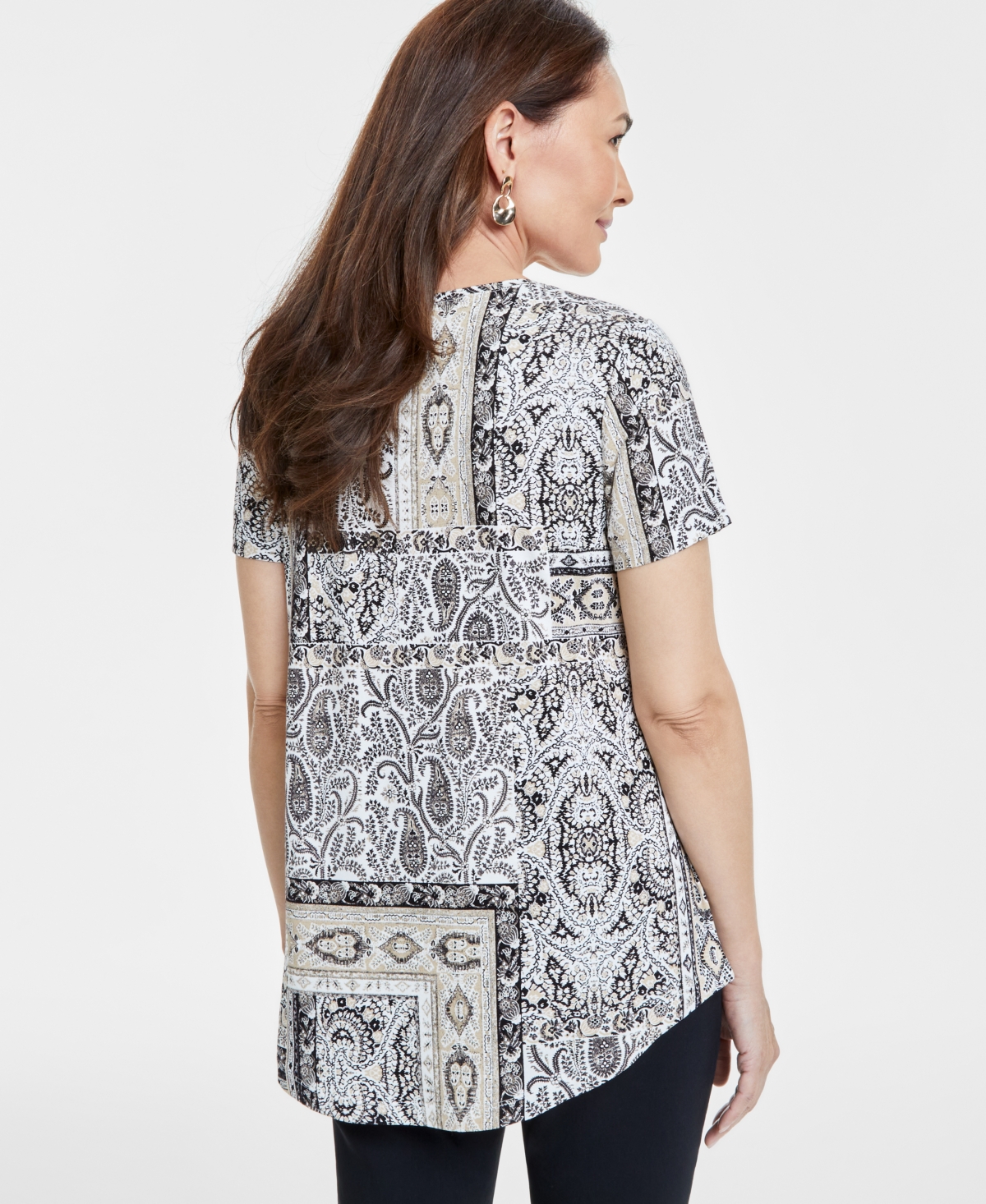 JM COLLECTION PLUS SIZE PRINTED T-SHIRT, EXCLUSIVELY AT MACY'S
