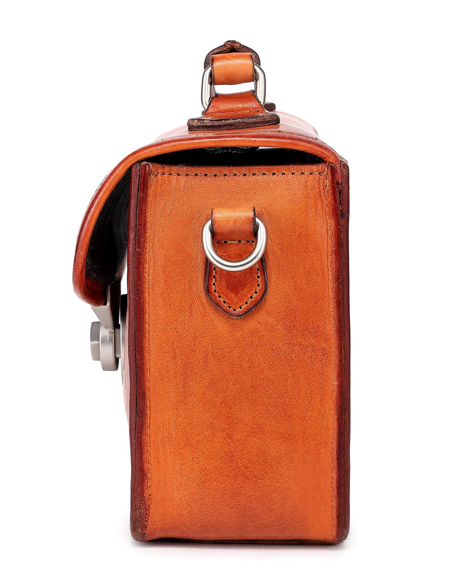 Laurel Mini Leather Convertible Pushlock Crossbody Bag