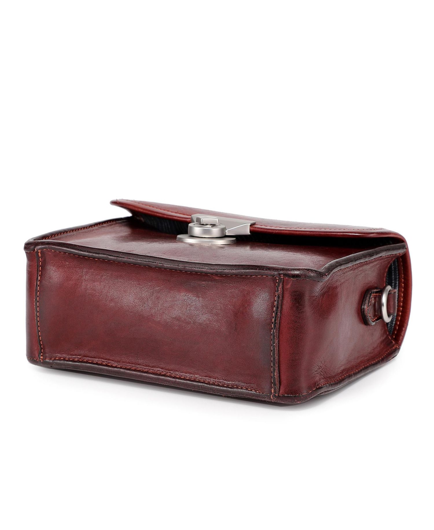 Laurel Mini Leather Convertible Pushlock Crossbody Bag
