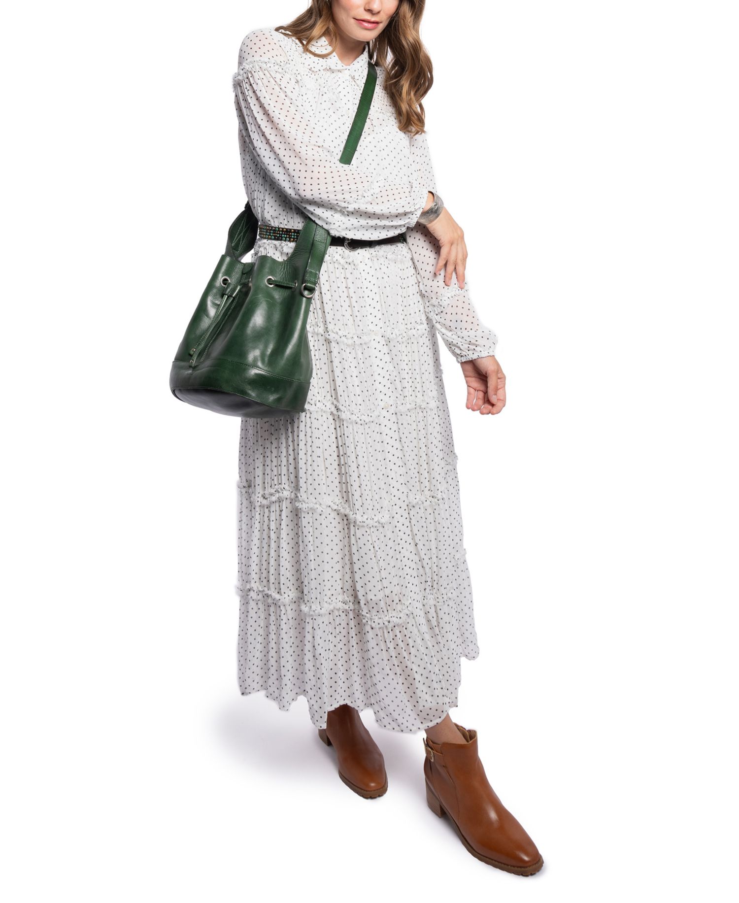 Lily Large Leather Shoulder Bucket Bag