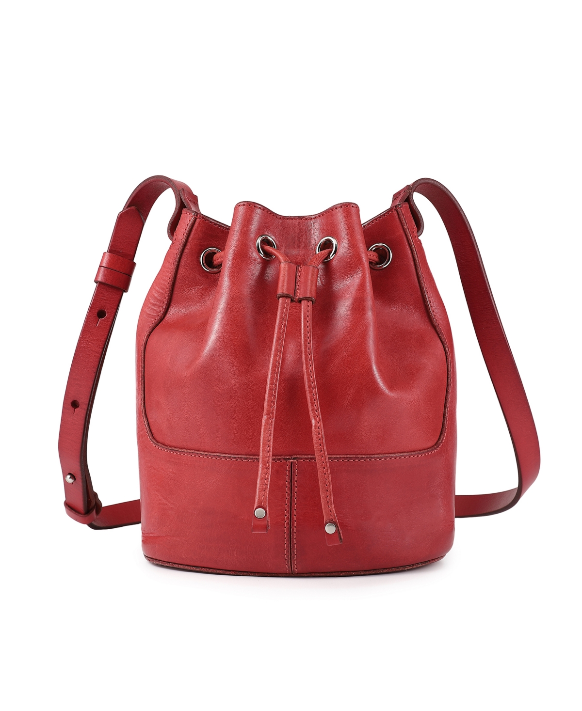 Old Trend Crocus Leather Bucket Bag In Red