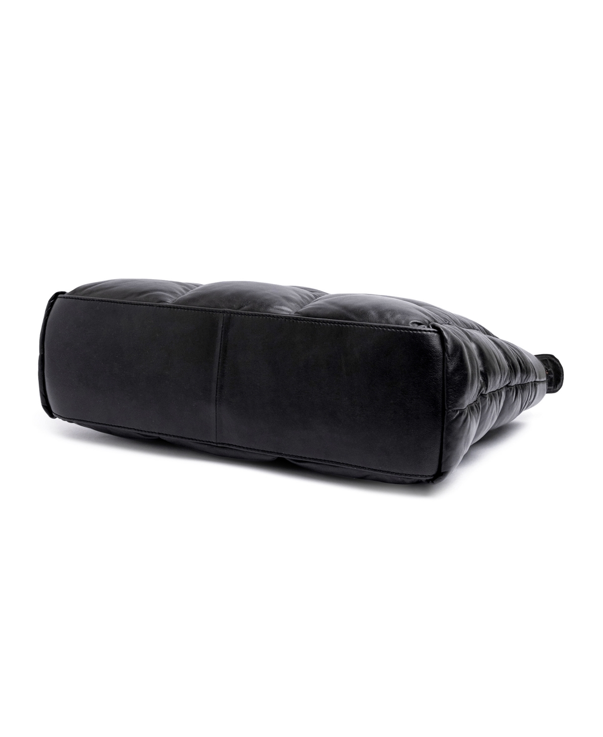Old Trend Puff Clover Leather Tote Bag In Black