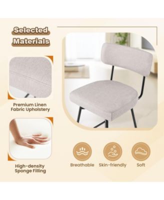 25 Inch Counter Height Upholstered Swivel Bar Stool Set of 2