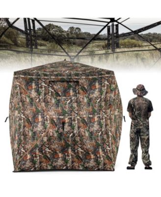 82 Inch Tall Hunting Blind 270° One Way See Through Ground Tent for 3-4 People