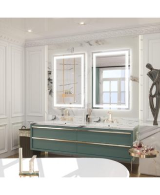 Frameless LED Lighted Bathroom Vanity Mirror with Brightness Adjustable, Memory Function, Anti-fog