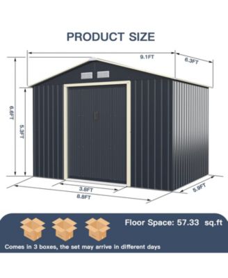 9 x 6 Feet Metal Storage Shed for Garden and Tools