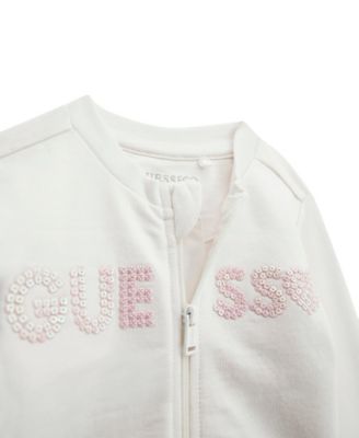 Baby Girl Short Sleeve Bodysuit, Active Zip-Up Sweatshirt, and Pant, 3-Piece Set