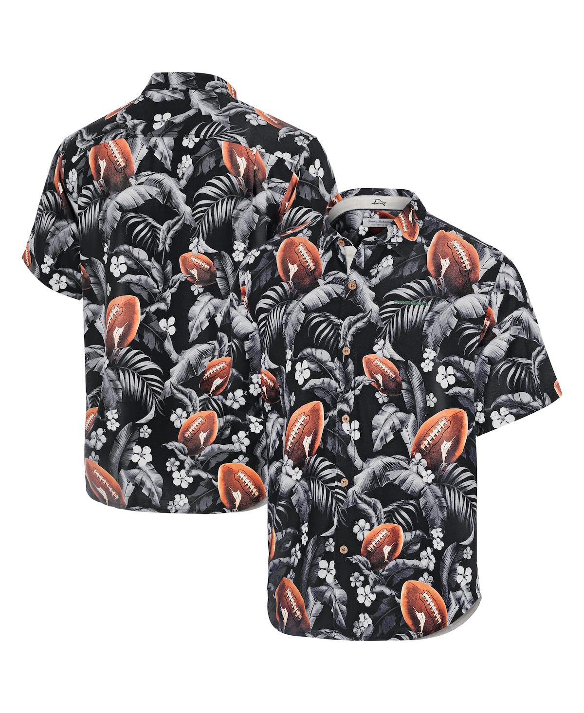 Tommy Bahama Men's Black Oregon Ducks Veracruz Cay First Down Blooms Button-up Shirt In Black