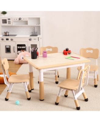 5-Pc HDPE Adjustable Graffiti Desktop Kids Activity Table Set