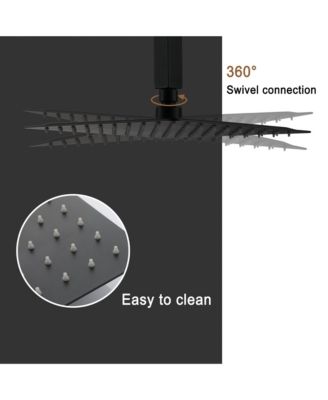 3-Function 10-In Ceiling Mounted Shower System With Waterfall Tub Filler (Matte Black)