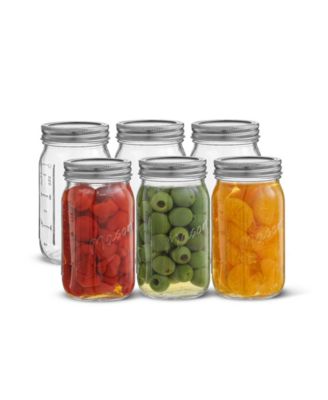 Regular Set of 6 Mason Jars with Airtight Lids