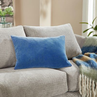 Stella Plush Velvet Lumbar Throw Pillow Covers, 14"x 20", Set of 2