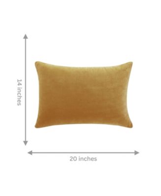 Stella Plush Velvet Lumbar Throw Pillow Covers, 14"x 20", Set of 2