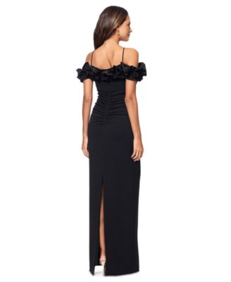 Women's Halter-Strap Ruffled Gown