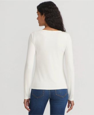 Women's Long Sleeve Rib Square Neck Tee