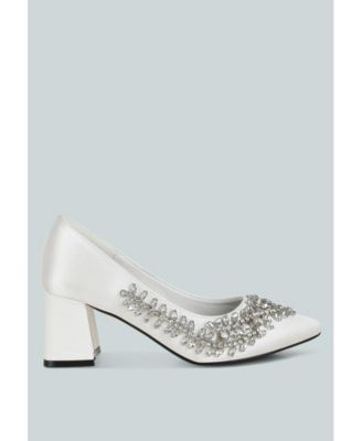 Abatina Satin Diamante Embellished Pumps