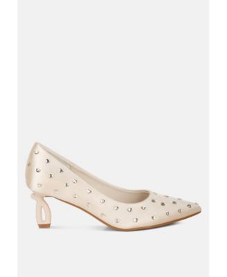Madhara Heart-Shaped Rhinestones Pumps