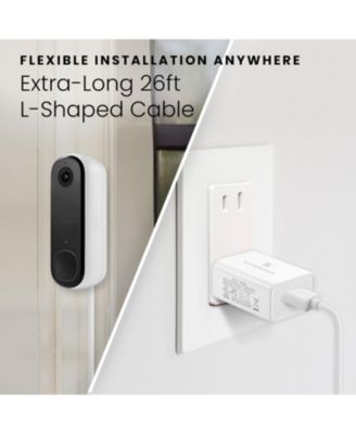 Power Adapter (5.2V 2A) with L-Shaped USB-C Cable (26ft.) & Backplate