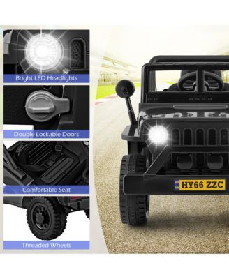 12V Kids Ride on Truck Car w/Remote Control Threaded Wheels 3 Speeds LED Lights