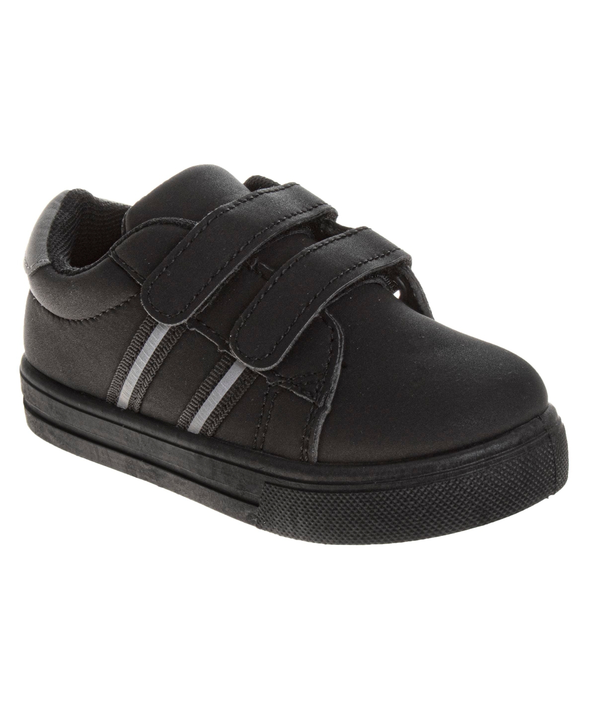 French Toast Little and Big Boys Hook and Loop Casual Sneakers - Black