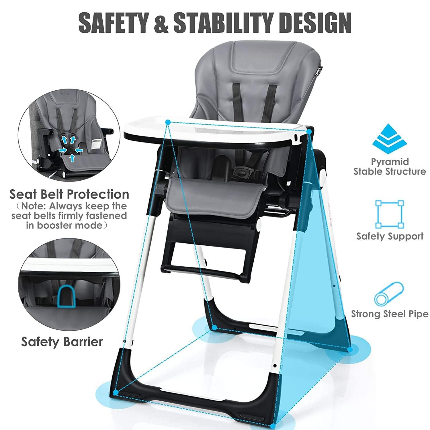 4-in-1 High Chair–Booster Seat with Adjustable Height and Recline