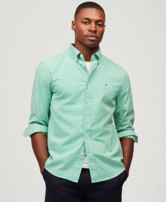 Tommy Hilfiger - Men's Regular-Fit Flex Gingham Check Button-Down Poplin Shirt