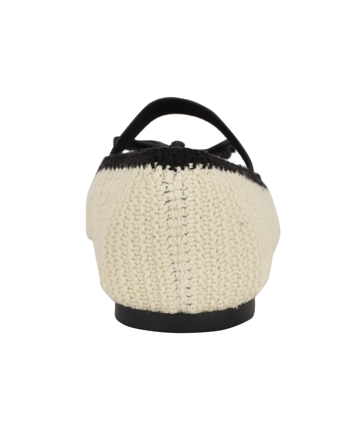Guess Women's Maysa Crochet Knit Mary Jane Flats In White,black Knit