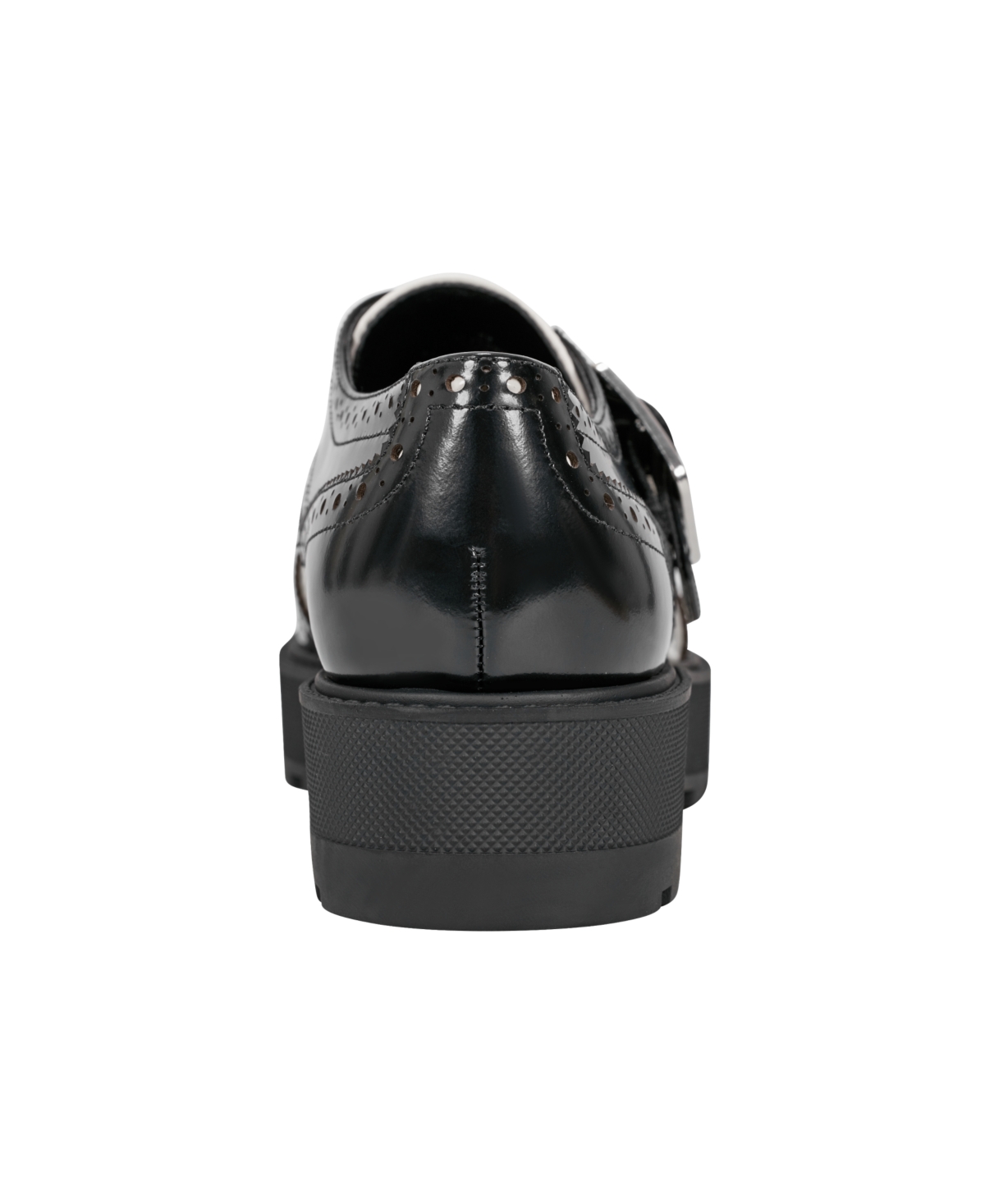 Marc Fisher Ltd Remona Wingtip Monk Strap Platform Loafer In Black,white Leather