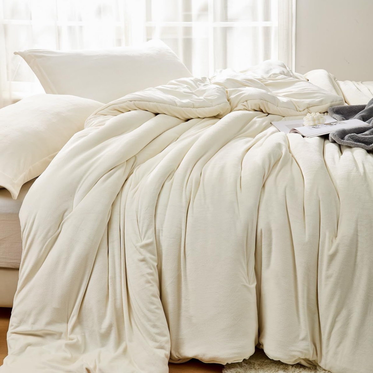 Coma Inducer Love Thick - Desirable Oversized Comforter Set -- Rich eggnog