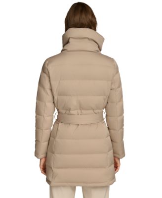 Women's Belted Asymmetric Puffer Coat