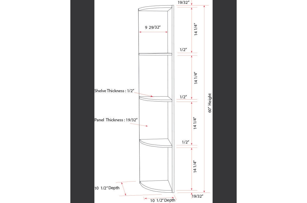 Kings Brand Furniture Harlice 4-Shelf Corner Bookcase