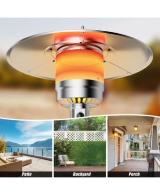 Outdoor Heater Propane Standing LP Gas Steel with Table & Wheels