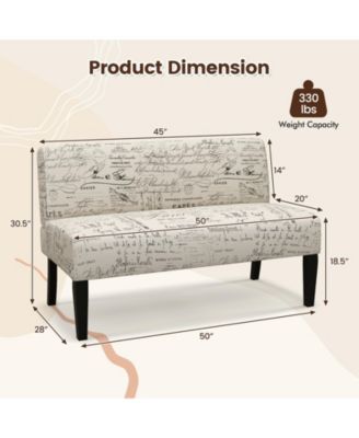 Living Room Wooden Leg Armless Loveseat Sofa